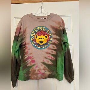 Grateful Dead Forever bear tie dye psychedelic  pullover sweatshirt. Size medium